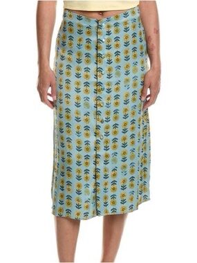 Anthropologie Free People Analise Printed Midi Skirt S